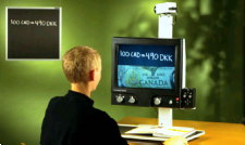 Kleurenbeeldschermloep met bordcamera en splitscreenmogelijkheid zodat de twee camerabeelden tegelijk getoond worden op het scherm