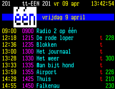 teletekst met 2 maal vergroting