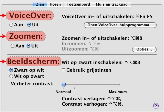 Hulpfaciliteiten voor ‘Zien’