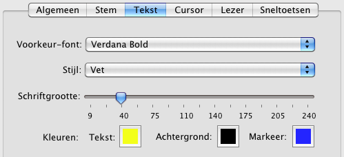 Mogelijkheden van de tekstvergroter