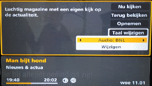 schermafdruk: audio BNL geselecteerd