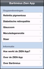 schermafdruk van Zien-app