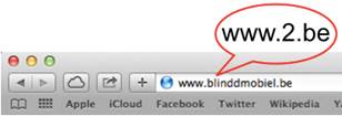 VoiceOver zegt www.2.be in plaats van www.blinddmobiel.be