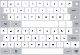 Gecombineerde screenshots van zowel het witte toetsenbord in iOS 7 als het witte toetsenbord in iOS 7.1
