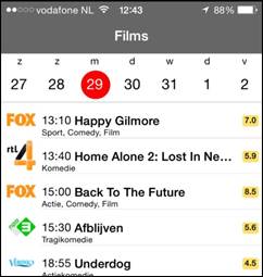 TV Gids app vr iPhone 6 (Plus) optimalisatie.