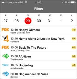 TV Gids app na iPhone 6 (Plus) optimalisatie.