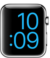 Apple Watch met uurweergave in grote cijfers