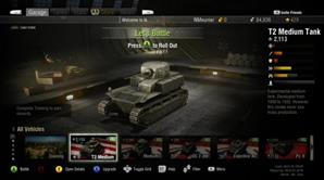 World of Tanks garage