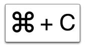Sneltoets Command + C