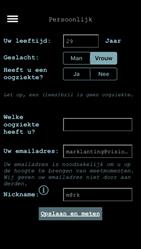 schermafdruk persoonlijke gegevens invullen