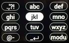 Alfabetisch toetsenblok (kleine letters) van het softwarematig toetsenbord