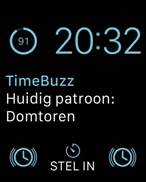 TimeBuzz-complicatie op het scherm toont ook het actieve buzzpatroon en dat is in dit geval Domtoren.