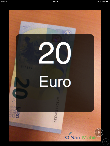 screenshot van de Nantmobile Money Reader app