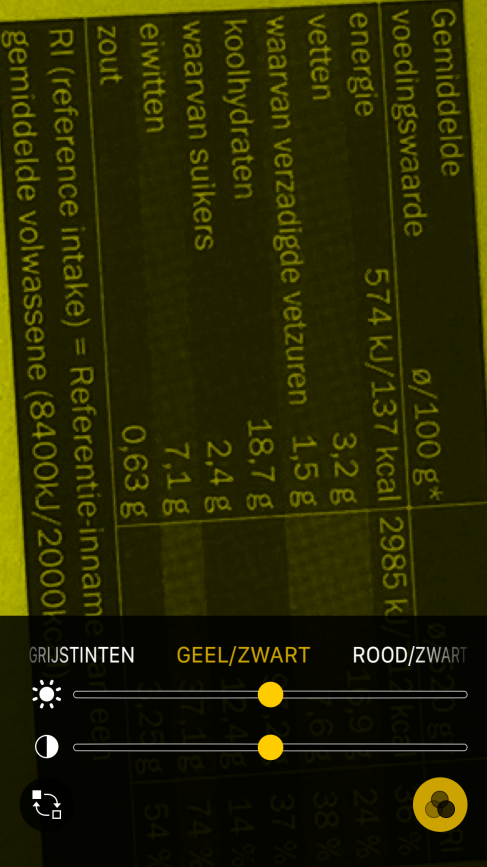 screenshot van de vergrootglas-functie