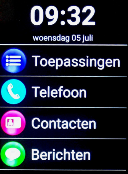 Het hoofdmenu van de SmartVision 2