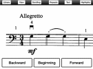 Screen print Music Zoom showing sheet music and controls.