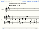Example piano and violin part shown in Seescore.
