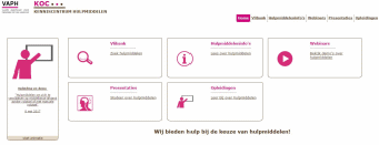 homepage showing several parts among which the Vlibank 