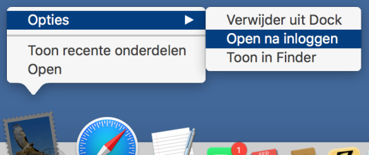 Opdracht om het mailprogramma na inloggen automatisch te openen.