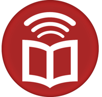 logo Anderslezen.be; rode cirkel met daarin een opengevouwen boek met drie boogjes erboven
