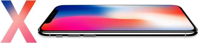 Logo en foto van de iPhone X