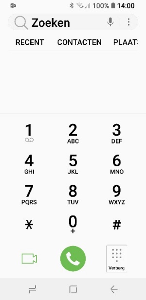 Telefoonscherm S9 met vergroot lettertype.
