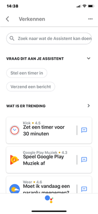 Schermafdruk Google Assistent