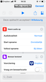 schermafbeelding instellingen Audio Recorder