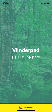 Startscherm Vlinderpad app