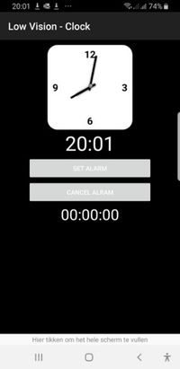 schermbeeld clock van de app Low Vision