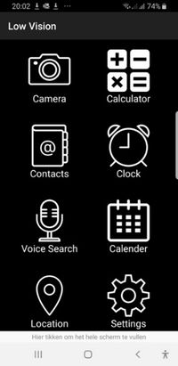 schermbeeld van de app Low Vision van Appyown