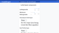 Lettertype aanpassing scherm