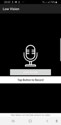 schermbeeld Tap Button to Record van de app Low Vision