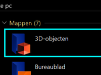 Windows vergrootglas waarij de kleuren zijn omgekeerd. Witte tekst op een zwarte achtergrond.