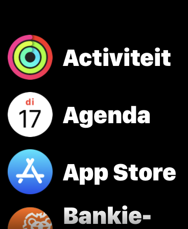 Grotere iconen van Apple Watch