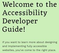Welkomstscherm voor de Accessibility Developer Guide