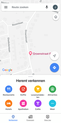 Startscherm van Google Maps