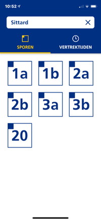 Schermafbeelding van het beginscherm (tabblad 'Sporen').