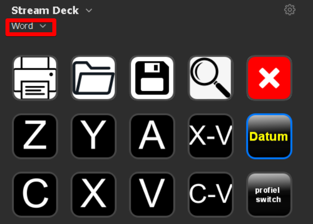 Stream Deck profiel voor veelgebruikte functies in de tekstverwerker Word