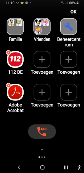 Aanpasmodus voor het beginscherm