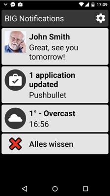 Scherm vergrote berichten (Big Notifications)