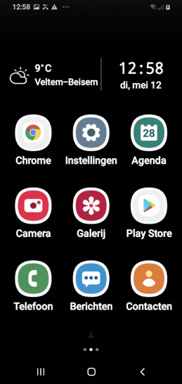 Beginscherm van de Simple Launcher 