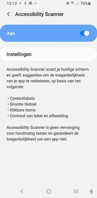 Aan/uitknop van de Accessibility Scanner