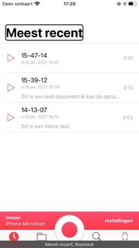Beginscherm Just Press Record