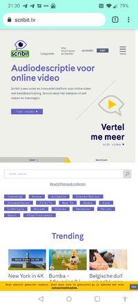 de homepage van Scribit.tv