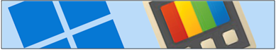 Banner met het logo's van Windows en van de Microsoft PowerToys