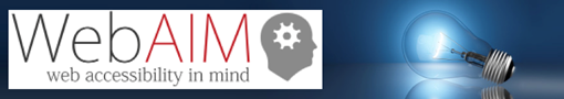 Banner met het logo van WebAIM en de baseline: 'Web Accessibilty in Mind'