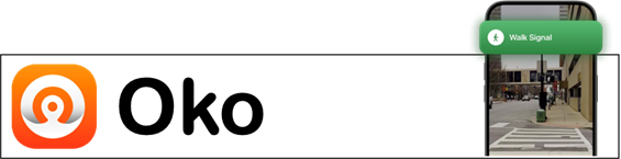 Banner met foto van de Oko-app